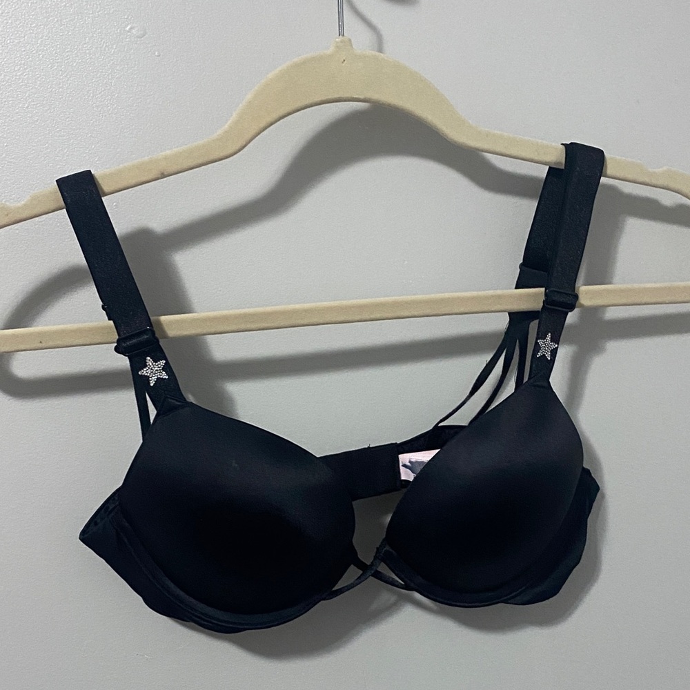 Victoria's Secret Black Bra with Star Accents - NWOT